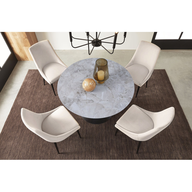 47'' Round Dining Table, Black