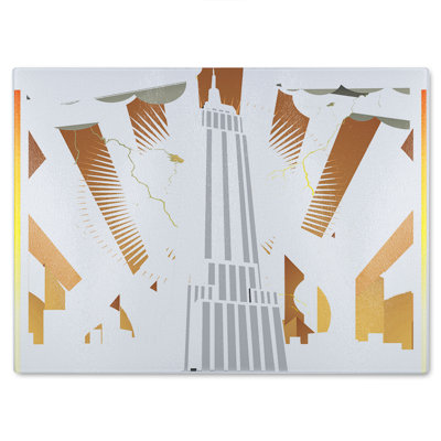 Art Deco Skyscraper Glass Chopping Board