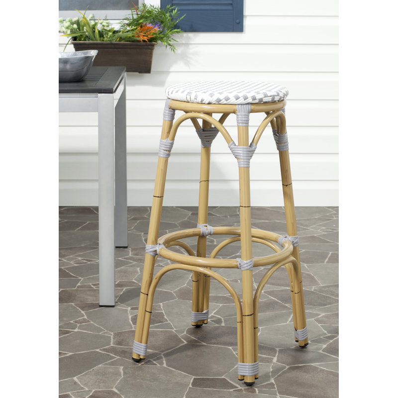 Outdoor Charley Bar Stool, Grey/White