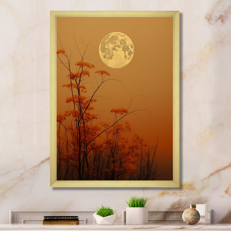 " Moon Honey Harvest Dreamscape ", Gold Single Picture Framed, 40" H x 30" W x 1.5" D