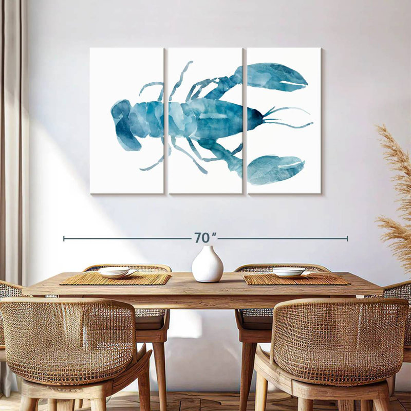 Homard Brampt bleu turquoise, H 36 po x l 57 po