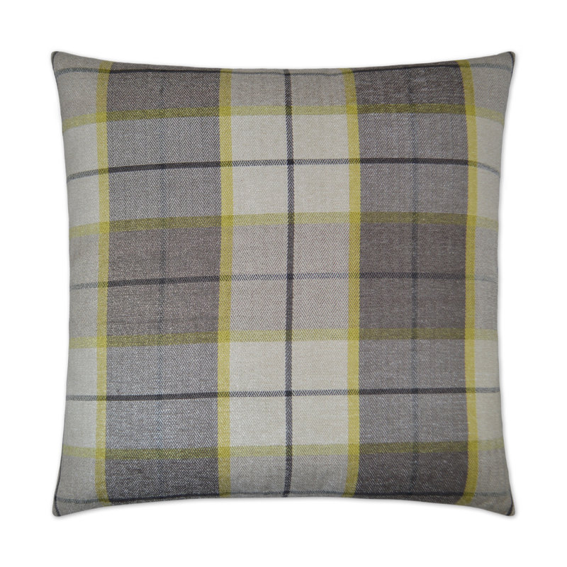 Penn Plaid Plaid Reversible Throw Pillow, Citrus, 22"H x 22"W