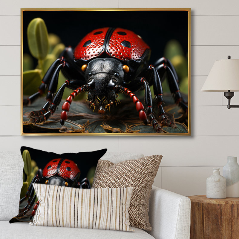 Insects Bugs Portrait Stunning II, Cadre flottant doré, H 12 po x l 20 po x P 1 po
