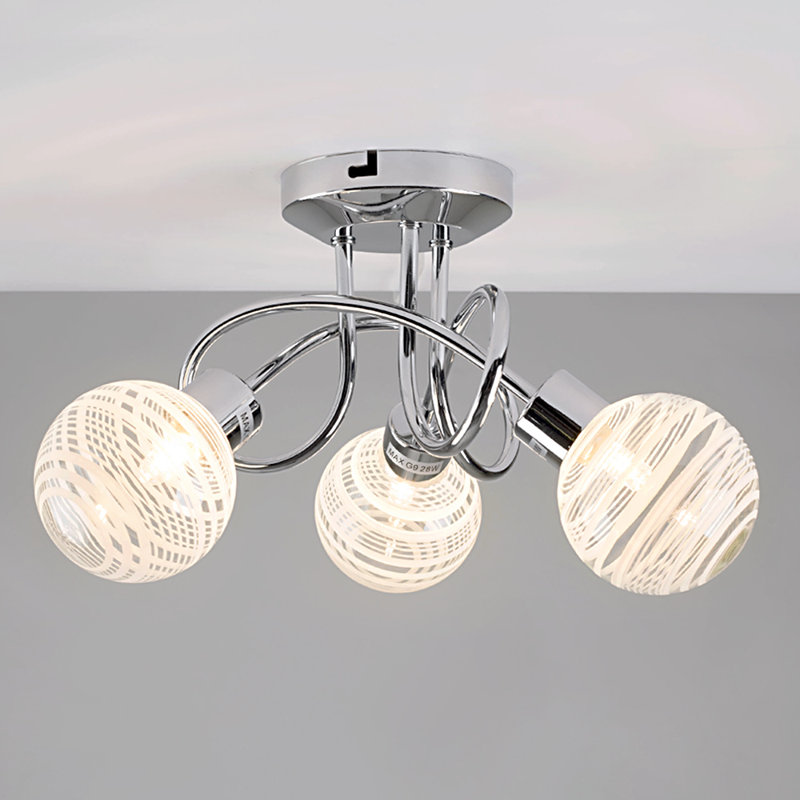 Talhah Glass Semi Flush Mount, No