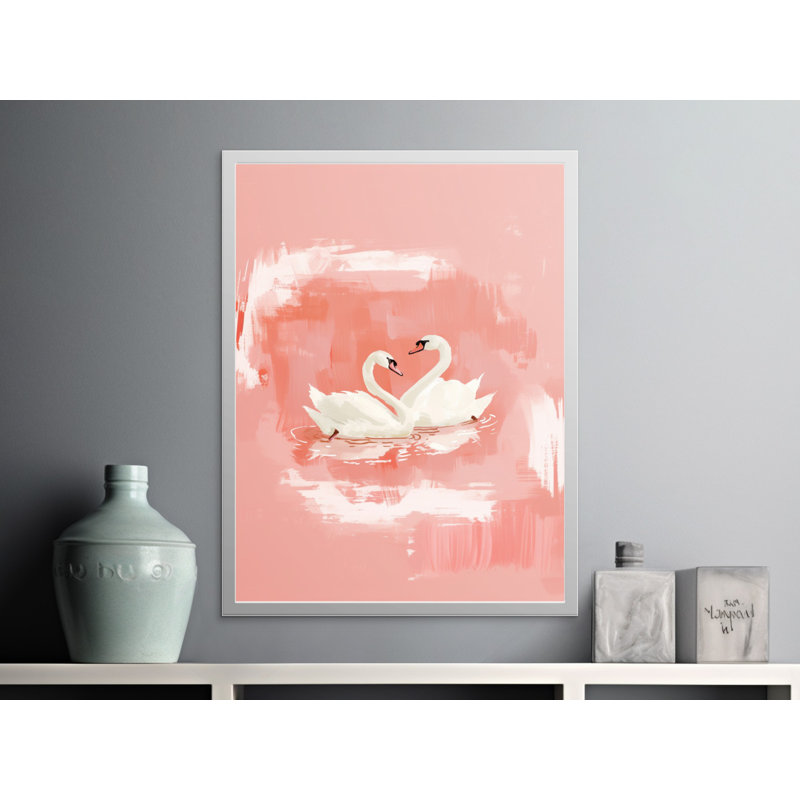 Swan Wall Art, Framed Art, Pink Wall Decor, Swan Print, Elegant Art, Home Decor, Gift Idea, Animal Wall Art, Multiple Sizes