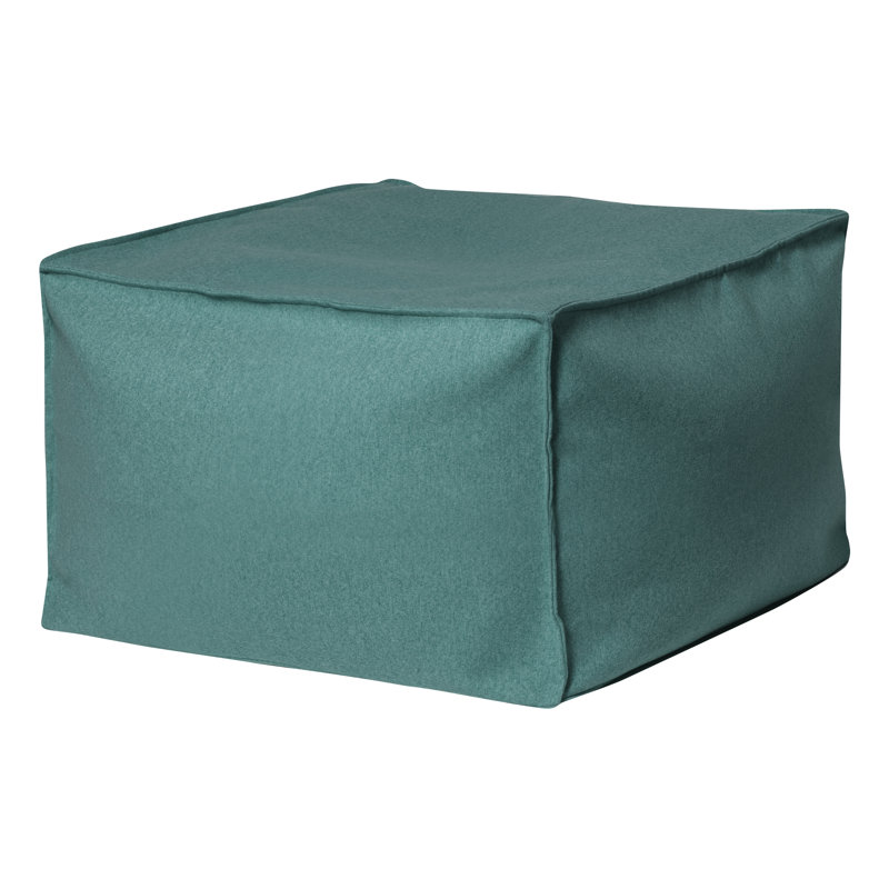 Armillas Upholstered Pouf, Turquoise Polyester