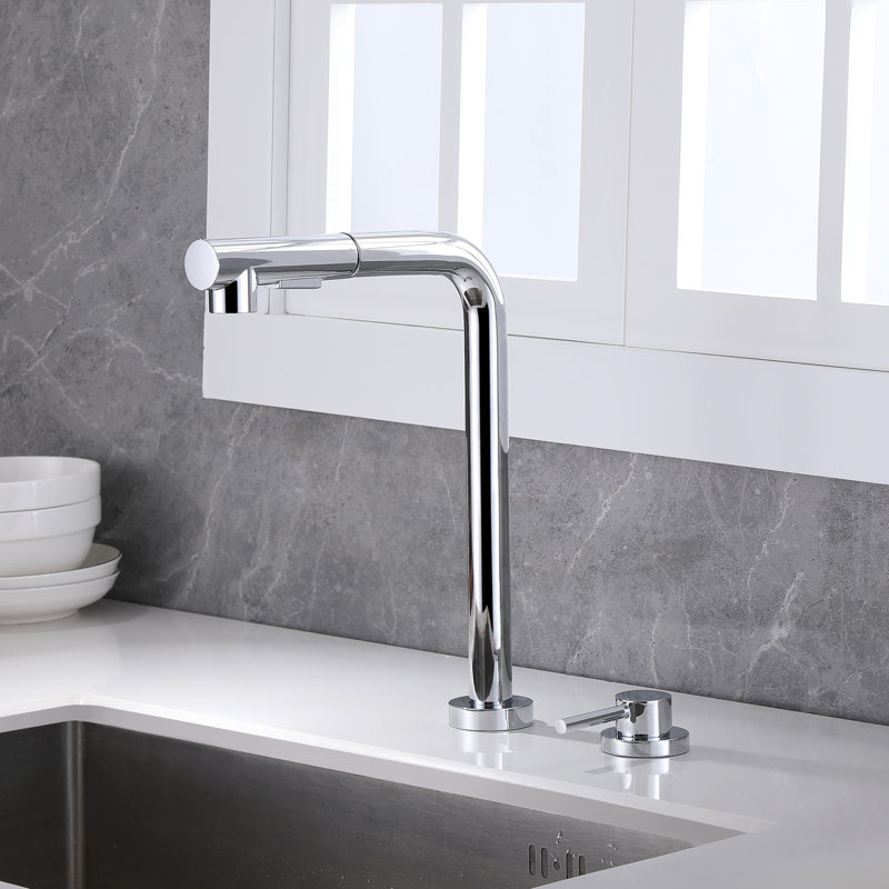 Kitchen Sink Faucet, Pull-down Kitchen Faucets with Swivel Spout, S6127PR-XX-WF, Chrome