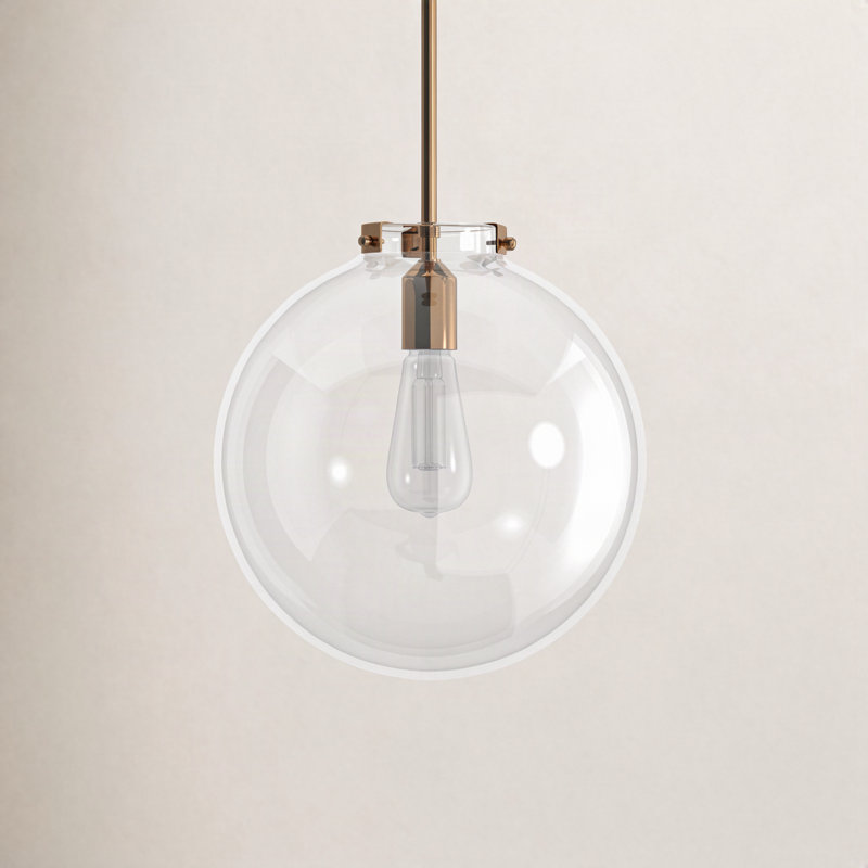 Luminaire suspendu sphère 1 lumière Catryn, Laiton satiné