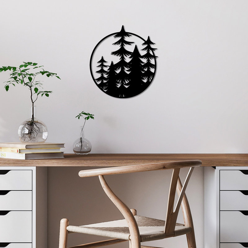 Elegant Black Metal Wall Accessory, 19.7 x 18.1 inches | 100% Durable Metal, Thickness: 0.06 inches | Lightweight at 2.1 lbs | Easy Wall Hanging Design | Perfect for Modern Home Décor & Stylish Interiors