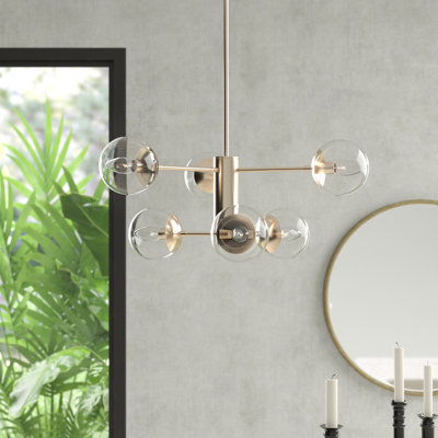 Lustre linéaire moderne Spoutnik à 6 lumières Haggins