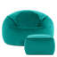 icon Kingston Classic Velvet Bean Bag Chair & Pouffe Forest Green Bean Bag Chair-63656897