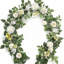 Guirlande de fleurs artificielles 5,9 pi fausses feuilles de rose vert