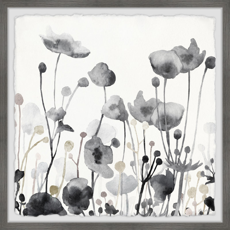 Gray Flowers - Single Picture Frame Painting, 81cm H x 81cm W x 3.81cm D