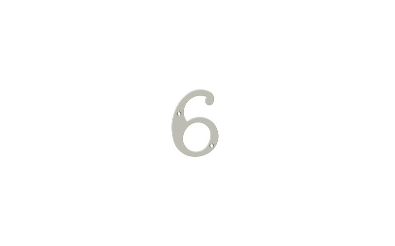 House Number, Brushed Nickel, 6