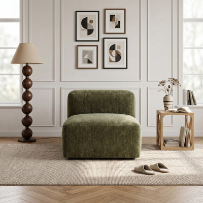 Armless Single Chair For Convertible Modular Sectional