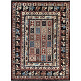 Hand Knotted Wool Geometric Area Rug in Brown