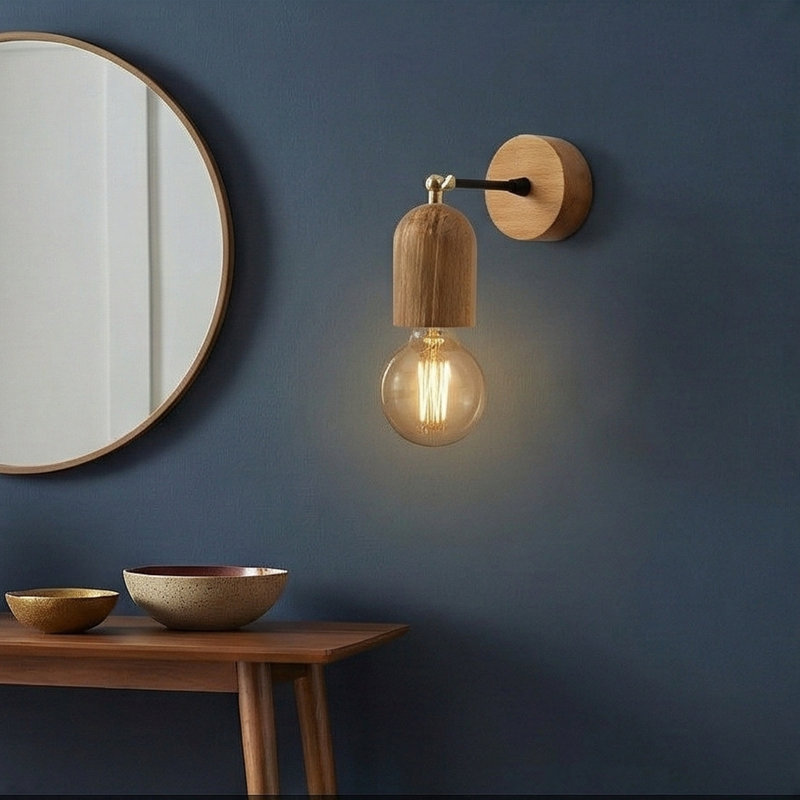 Applique murale en bois réglable 1 lumière