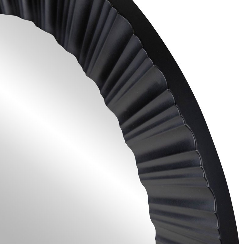 Sophisticated Gold Fluted 22" Round Wall Mirror