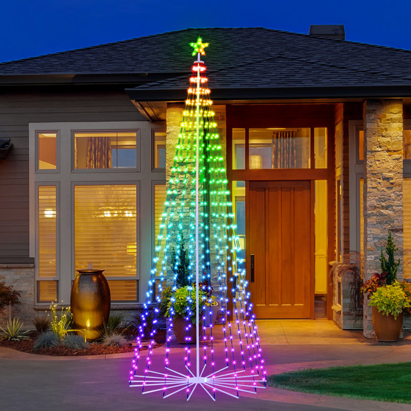 Arbre à cône intelligent 9 lumières RVB, 9 pi