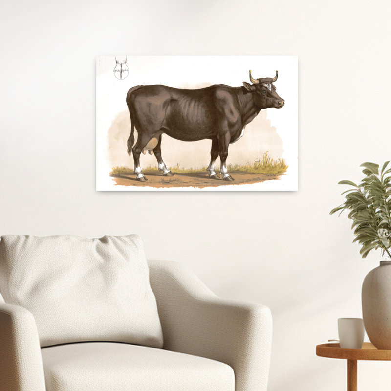 Clarabelle, art contemporain de la vache, H 16 po x l 24 po