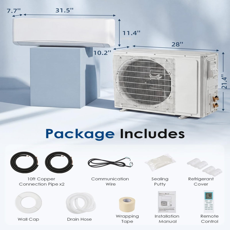 Wall Air Conditioner & Heat Pump, 12000 BTUs