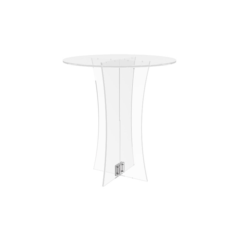 Clear Plexiglass Lucite Acrylic Round Dining/ Tradeshow Table, 28" Diameter x 31" Height