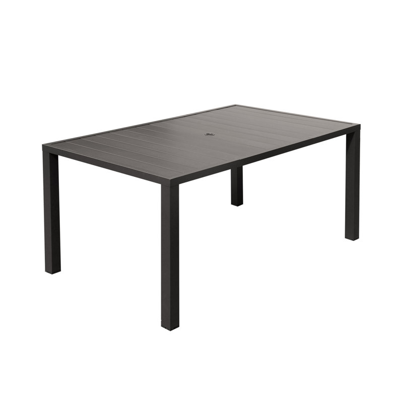 Table de salle à manger d'extérieur pour 6 personnes, H 29,53 po x l 62,44 po x P 38,11 po