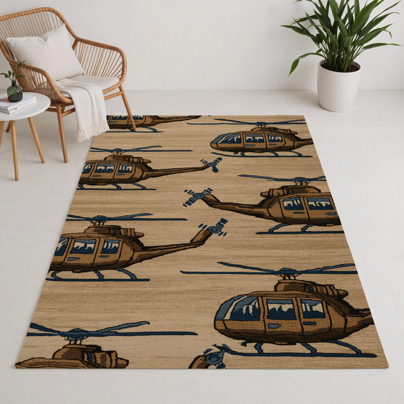 Tapis intérieur et extérieur beige Transport, Rectangle 9 pi x 12 pi
