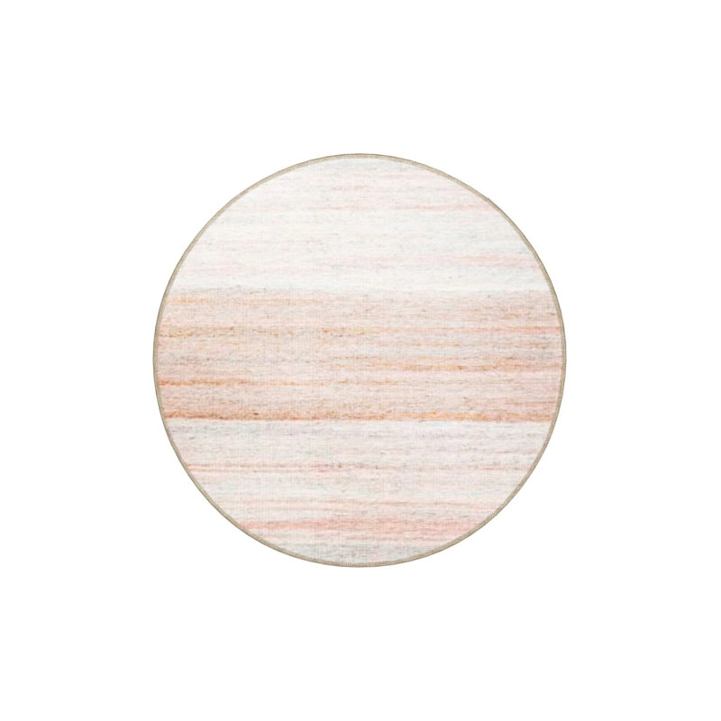 Powder Beige Themed Abstract Line Patterned Creative Modern Decorative Carpet, Rectangle 4' x 5'11"