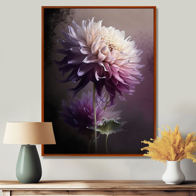 «Purple Dahlia Flower I», reproduction d'art sur toile encadrée