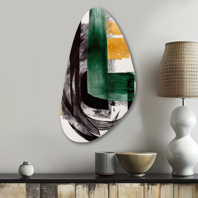 Art mural moderne vert Shari Shabre VI - transitionnel, impression murale asymétrique, décoration murale, H 31 po x l 17 po