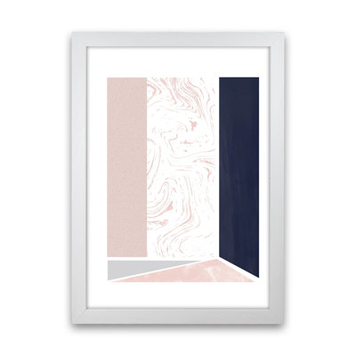 Navy and Marble Pink 2 1 Piece Wall Art