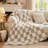Fall Checkered Faux Fur Throw Blanket for Couch and Bed