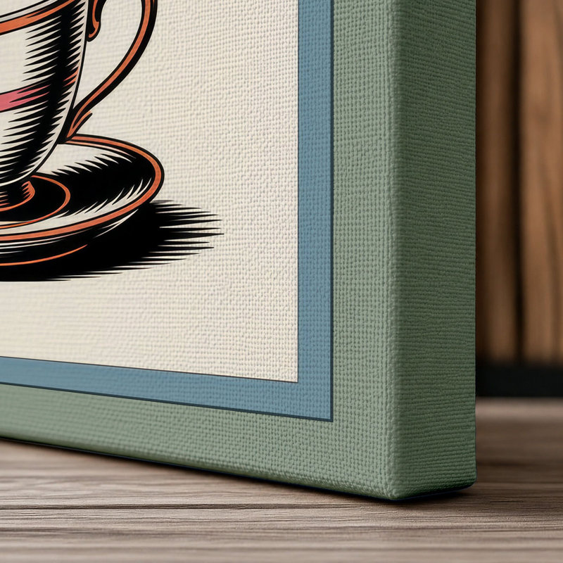 Teacup Tornado Surrealism - Wrapped Canvas, 18x12 - 45.7 x 30.5 cm, Sage Border