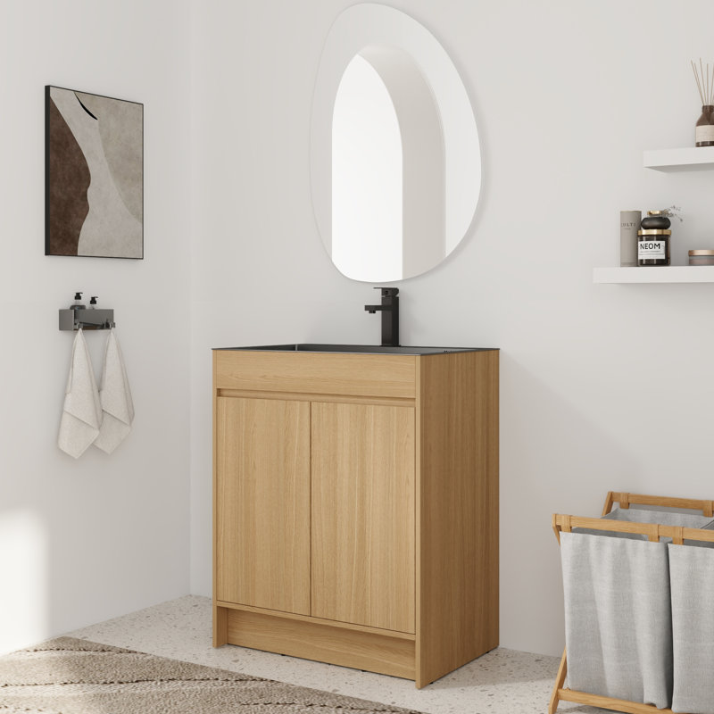 Meuble-lavabo simple 28 po avec lavabo en acier inoxydable
