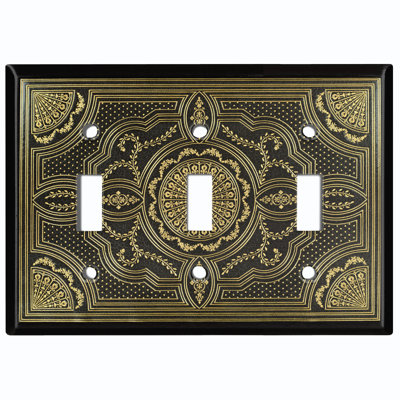Patterned 3 - Gang Toggle Light Switch Standard Wall Plate