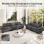 Ensemble de canapé modulaire rembourré 3 pièces, ensemble de canapé surdimensionné avec canapé et fauteuils-1840771892