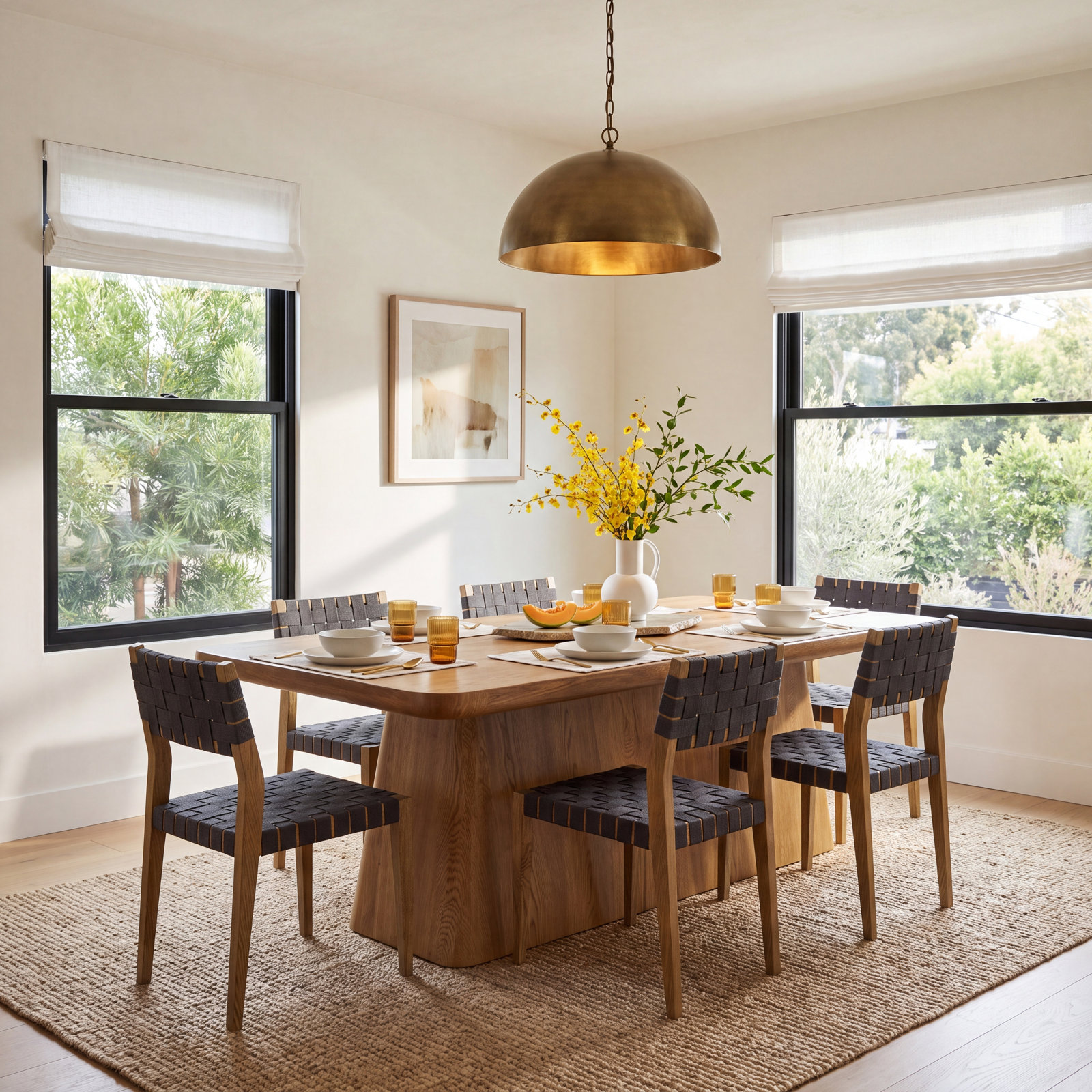 Lowell Oak Dining Table Set