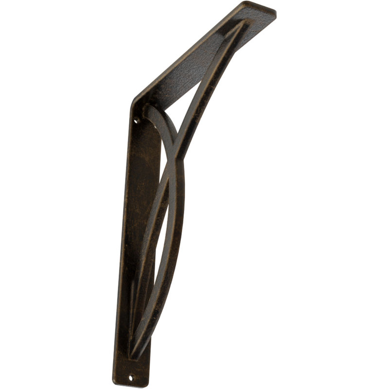 Support en fer forgé Miller, Laiton antique, H 10 po x l 1,5 po x P 7,5 po