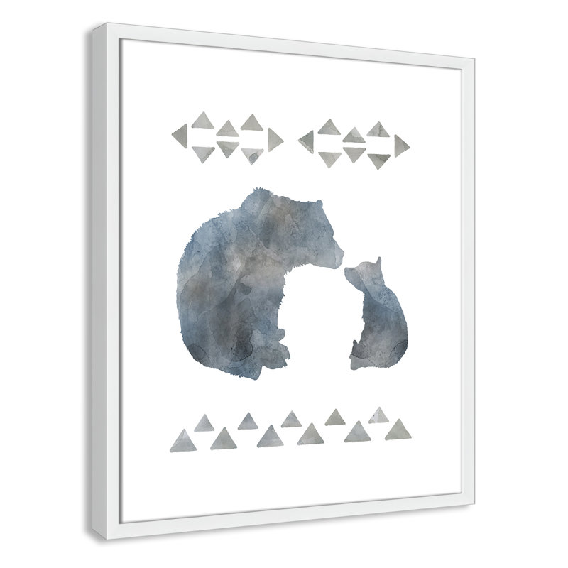 «Little Man Cave Bears», art encadré, H 24,5 po x l 20,5 po x P 1,18 po, Cadre blanc