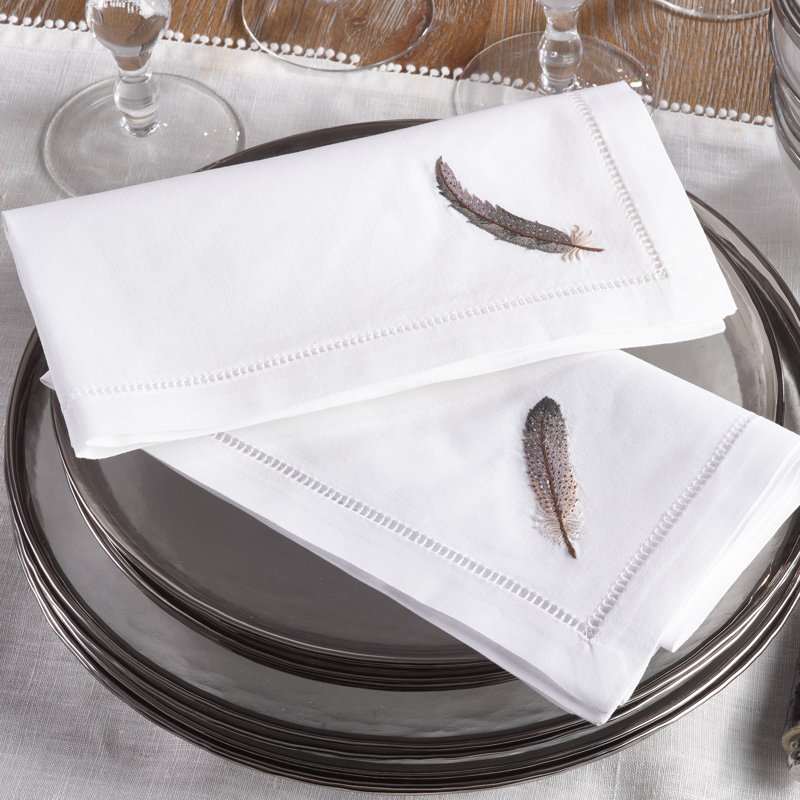 The Broderie Cotton Embroidered Square Napkin