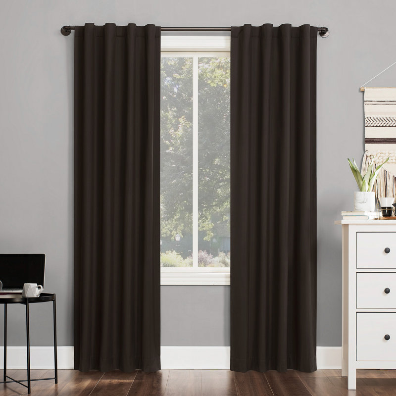 Thermal 100% Blackout Back Tab/Rod Pocket Curtain Panel - Basics by Wayfair™, 40" W x 63" L, Cocoa