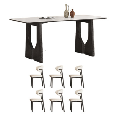 Medieval Style Solid Wood Rectangular Dining Table