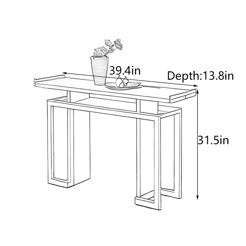 Nouvelle console en pin massif de style chinois, H 31,5 po x l 39,4 po x P 13,8 po