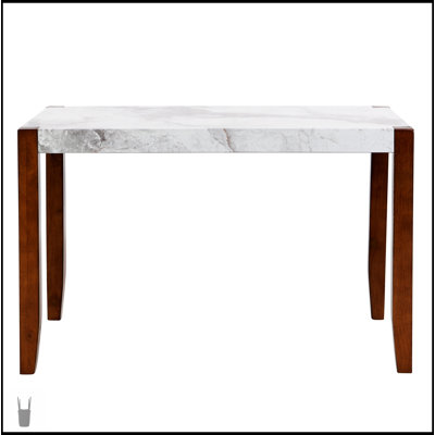 Ensemble de table de salle à manger 4 pièces avec table fixe, plateau en marbre élégant et sièges en banc pour les rassemblements