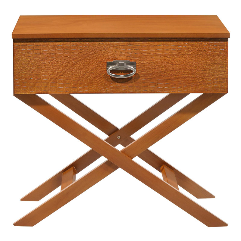 Elegant Contemporary Nightstand, Oak