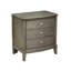 Table de chevet 3 chambres en placage de bouleau gris, table de chevet fonctionnelle et attrayante en placage, 3 tiroirs, rangement polyvalent