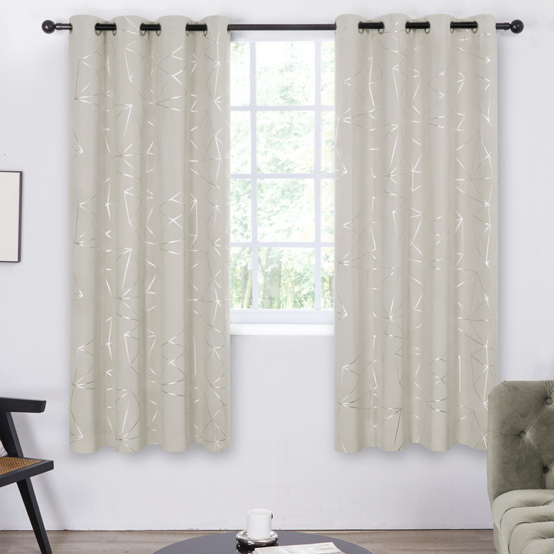Karpenko Polyester Curtain, Light Beige, 52" W x 72" L