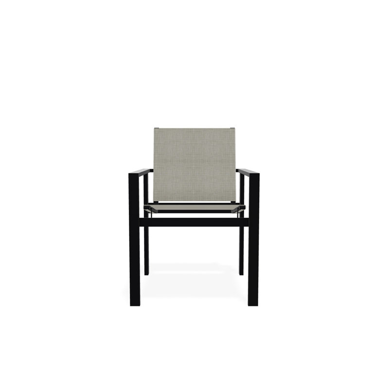 Tribeca Sling Stacking Arm Chair, Black, Smoke