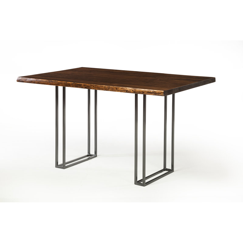 Clyatt Metal Base Dining Table, Jacobean Stain/Grey